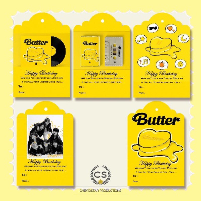 

bts butter/tag birthday/card/ birthday card/5 in 1