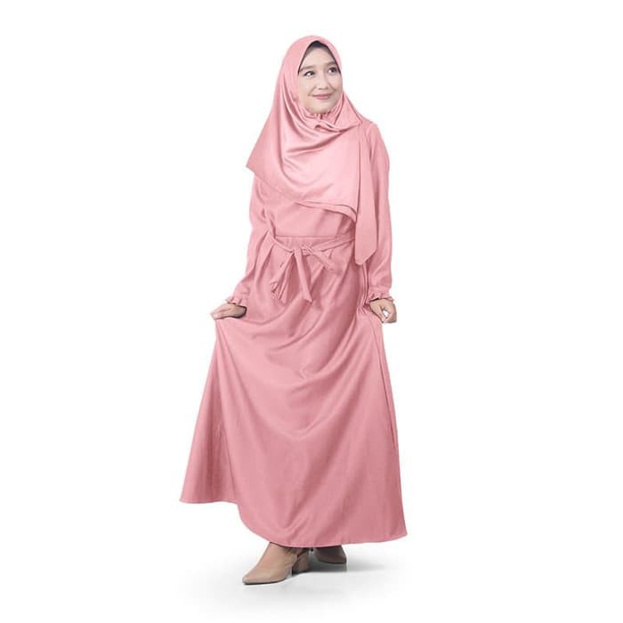 Muslimore - Baju Muslim Wanita Gamis Salem Pastel Polos Baloteli XNB08