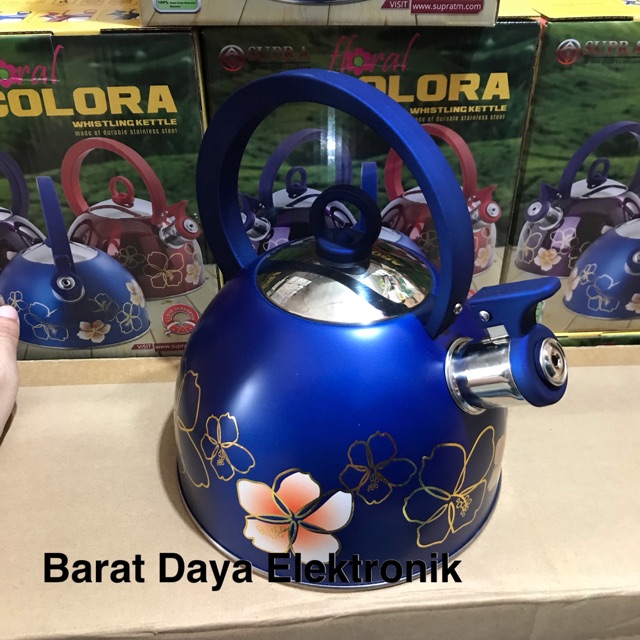 Teko Siul Supra Colora Floral 2 Liter Teko Bunyi Whistling Kettle