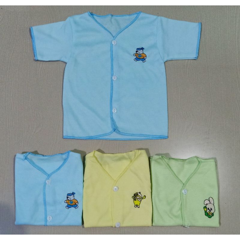 Baju Bayi Lengan Pendek Halus POLOS ALIL Baju Bayi Newborn Perlengkapan Bayi Baru Lahir