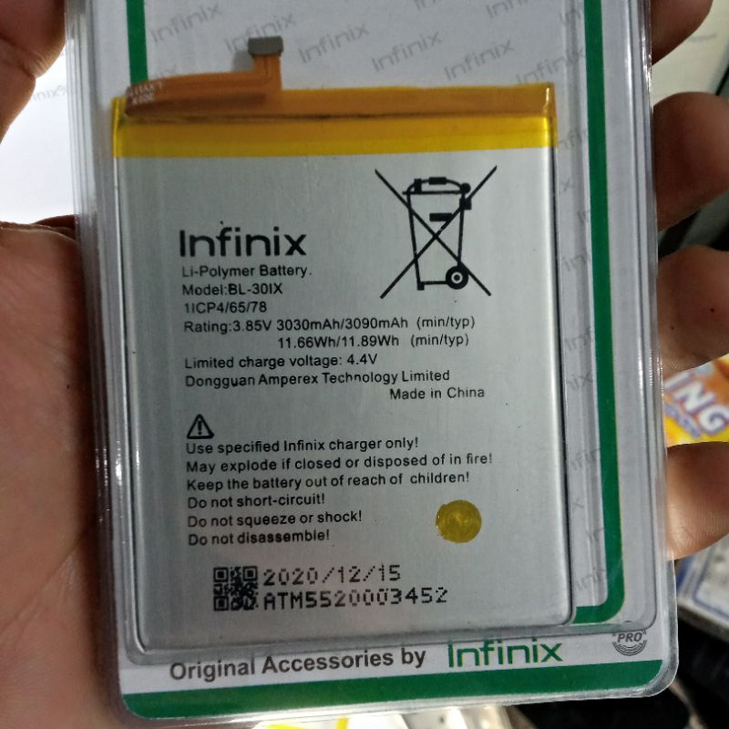 Batu baterai Infinix X552 Zero 3 BL-30iX BL-30IX Battery Batteray Batere Batrai Batre Original