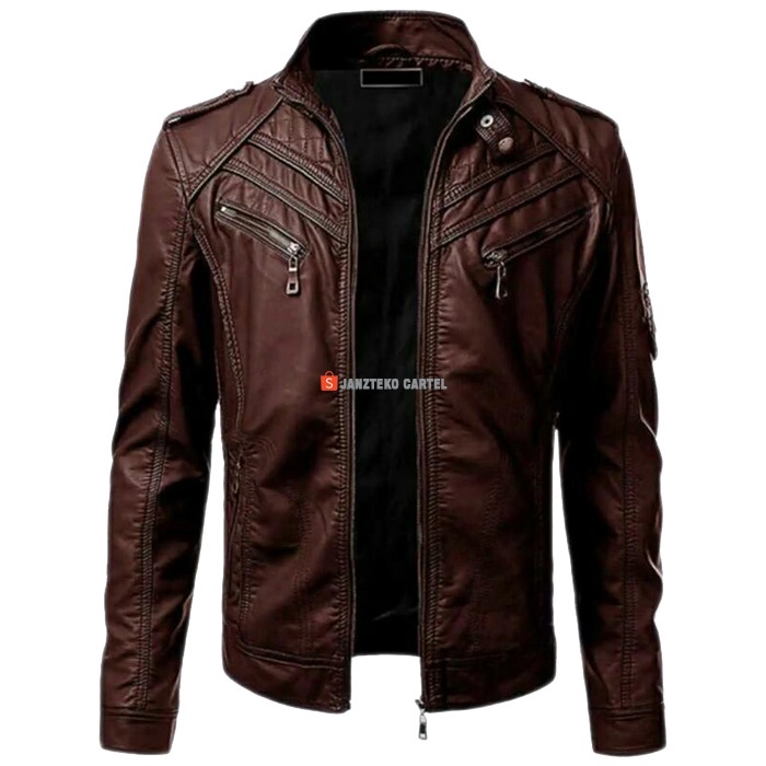 JNK x BOY - Jaket Pria Kulit Casual PU Leather Semi Kulit Sintetis Original Premium New Trend Mondy Asli Garut