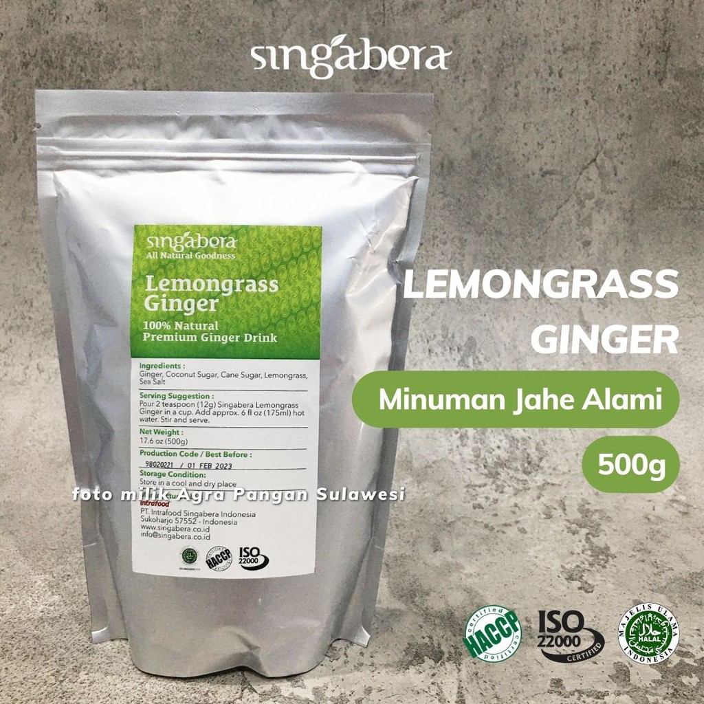 

Lemongrass Ginger Drinks Singabera 500g | Minuman Jahe Sereh Alami Premium Wedang Instan Premix