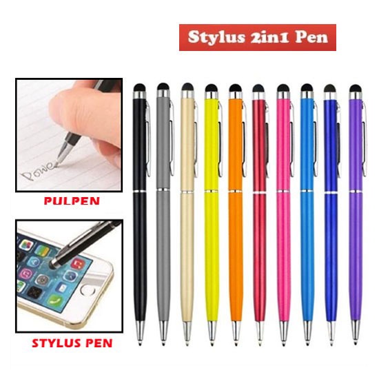 STYLUS PEN 2IN1 HANDPHONE SENSITIVE TOUCH SCREEN / STYLUS PEN IPAD IOS ANDROID TABLET / PULPEN BALLPOINT STYLUS PENA / Stylus + Pen 2IN1 Ballpoint Pulpen Smartphone Hp Touchscreen Touch Screen Pena Sensitive Tablet