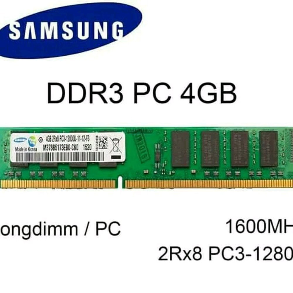 Ram buat PC DDR3 4GB 2Rx8 PC3 - 12800U Merk SAMSUNG Best Quality