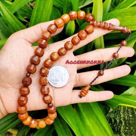 Tasbih 33 Bulat cutting 10,5 mili coklat kokka kaukah