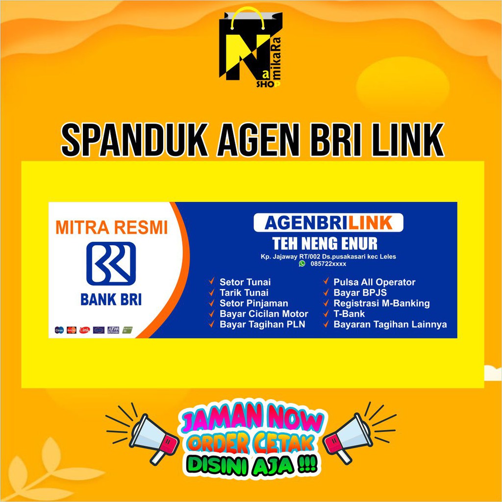 Spanduk, banner, backdrop usaha agen BRILINK