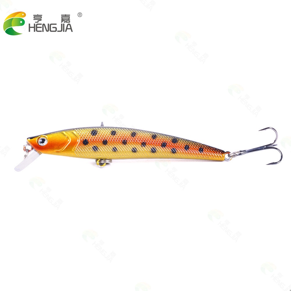 Hengjia 8pcs Umpan Pancing Fishing Lure 3D Eyes Hardlure Tiruan Bentuk Ikan Kecil 9.5cm 8.2cm Fake Bait Dengan 2 Kail