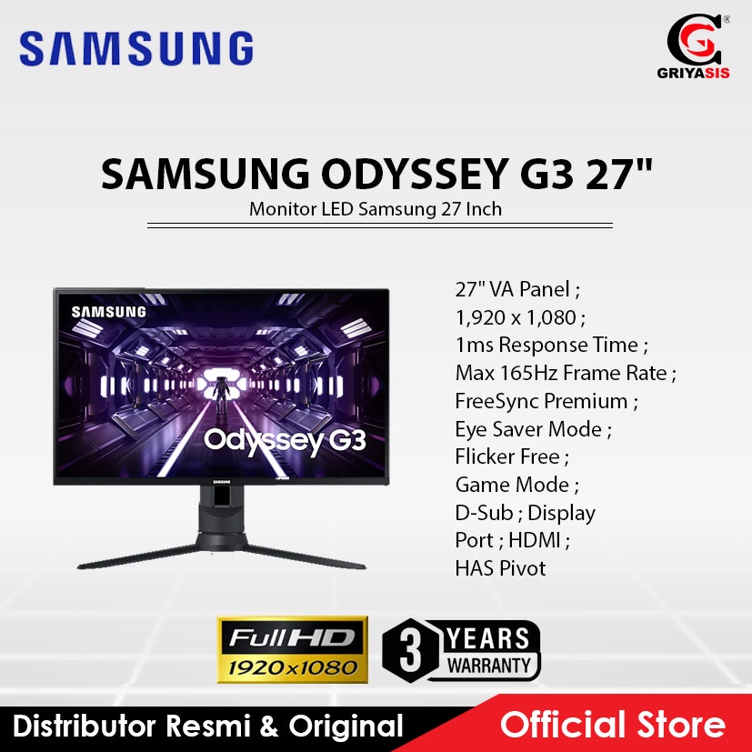 Monitor LED Samsung 27 Inch ODYSSEY G3 27"