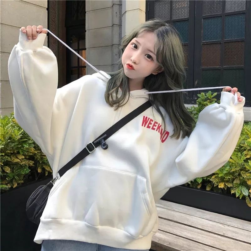 Weekend zipper hoddie outerwear sweater fashion remaja