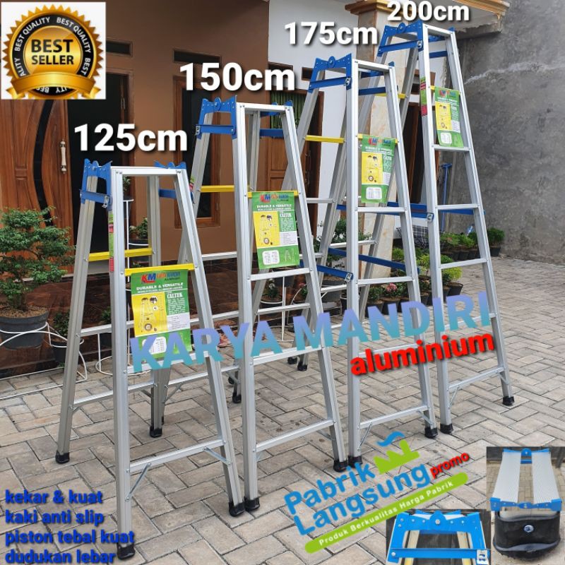 ⭐⭐⭐⭐⭐Tangga Lipat Aluminium Super Jumbo 500 Kg - Ukuran 1 M / 1,25 M / 1,5 M / 1,75 M / 2 M / 2,5 M