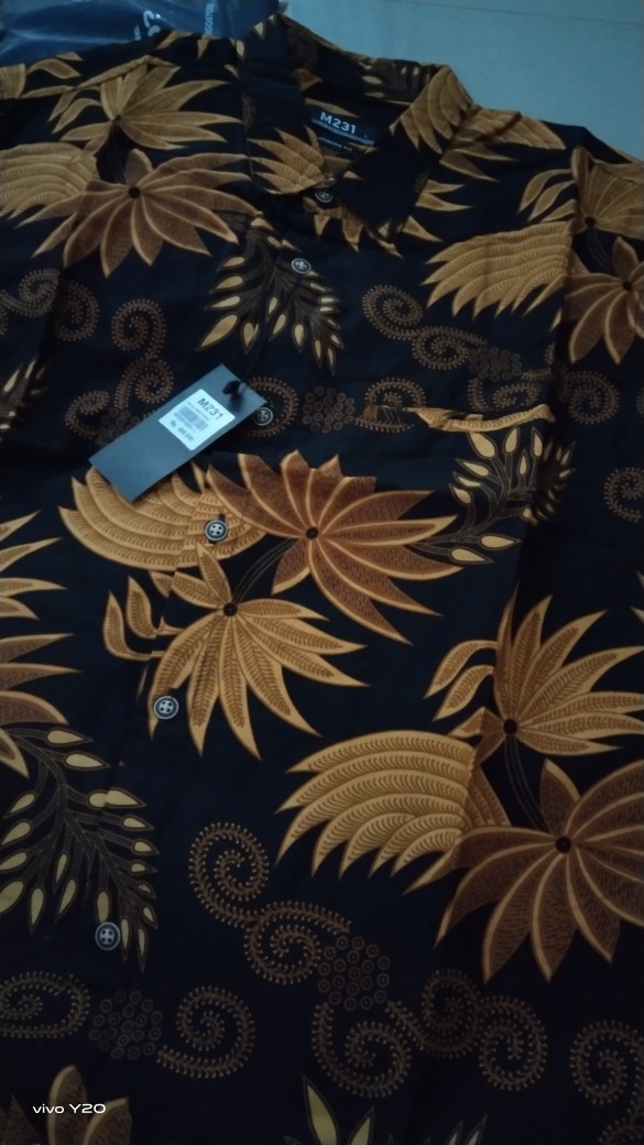 M231 Kemeja Pria Batik Panjang Hitam 1490b