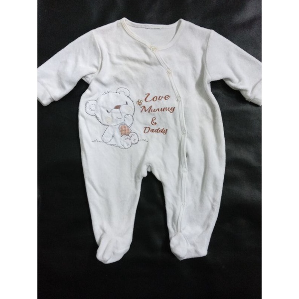 Baju Jumper Romper Anak Bayi Cewek Cowok Ukuran Size 50 60 Usia New Born 0 3 6 bulan-Teddy (noda)