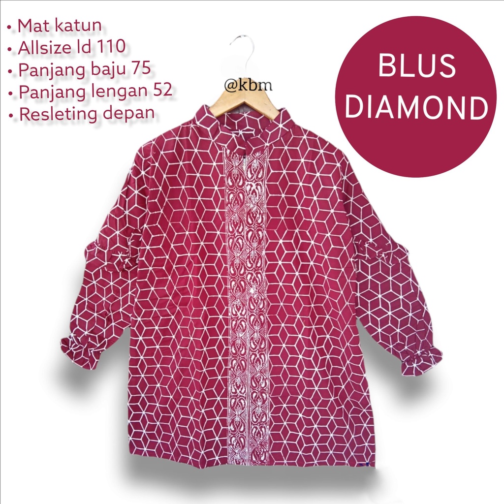 Blus batik solo atasan kerja blus kantor blus wanita modern