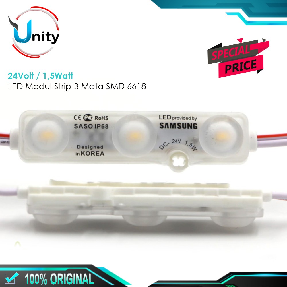 Lampu Hias 24Volt LED 24V 1,5W LED 24 V Modul Lampu Tempel SMD 6618 12V