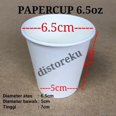 50pcs Gelas Kertas PUTIH Foam Paper Cup 6.5oz POLOS Hot Coffe Kopi Teh Panas TANPA TUTUP