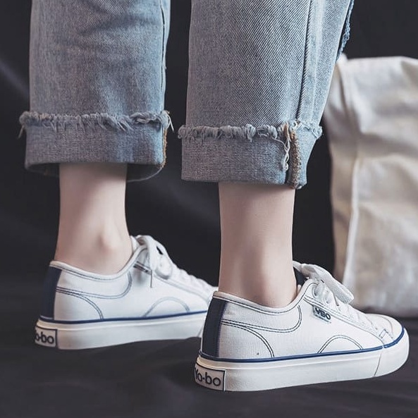 GROSIRTAS &quot;FREE BOX&quot; LV0162 Sepatu Sneakers Kanvas Wanita Import Inisial YOBO Fashion Trendy