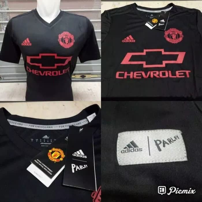 gradeori JERSEY BOLA MANCHESTER_UNITED PARLEY BLACK OFFICIAL 18/19 GRADE ORI laris