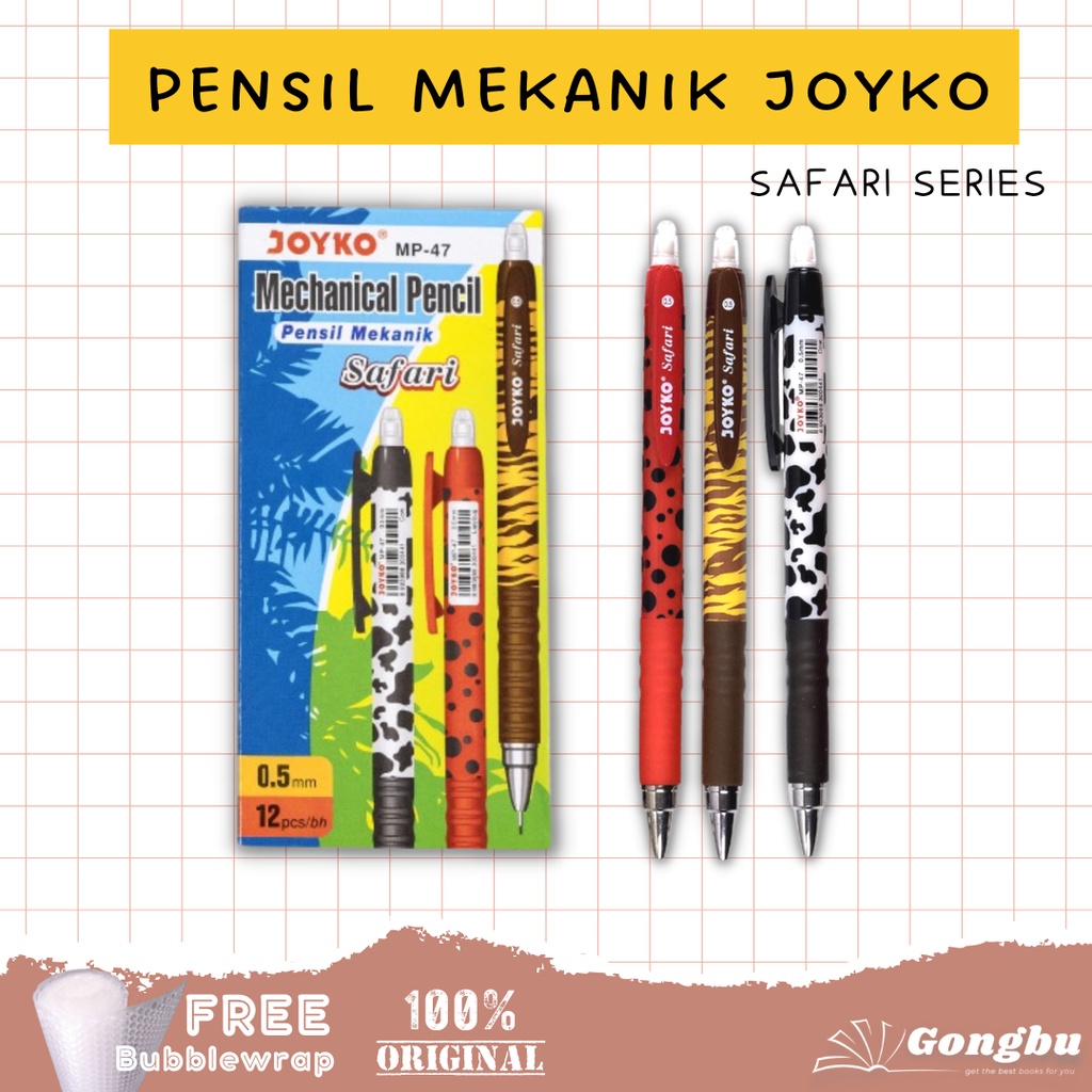 

(BISA PILIH MOTIF) JOYKO PENSIL MEKANIK / MECHANICAL PENCIL 0.5mm TEMA SAFARI (ECER)