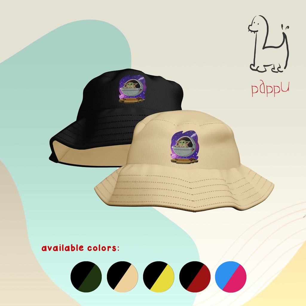T/111 Topi Bucket Hat Anak 2 Warna Baby Yoda Mandalorian Kids Custom