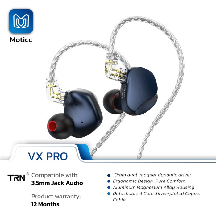 TRN VX PRO with Mic 8BA+1DD Hybrid Metal In Ear Earphone IEM HIFI