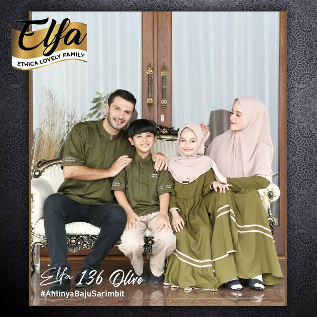 Ethica elfa 136 Sarimbit Keluarga Gamis Branded Kekinian Fashion Muslim Terbaru Murah Original Dress