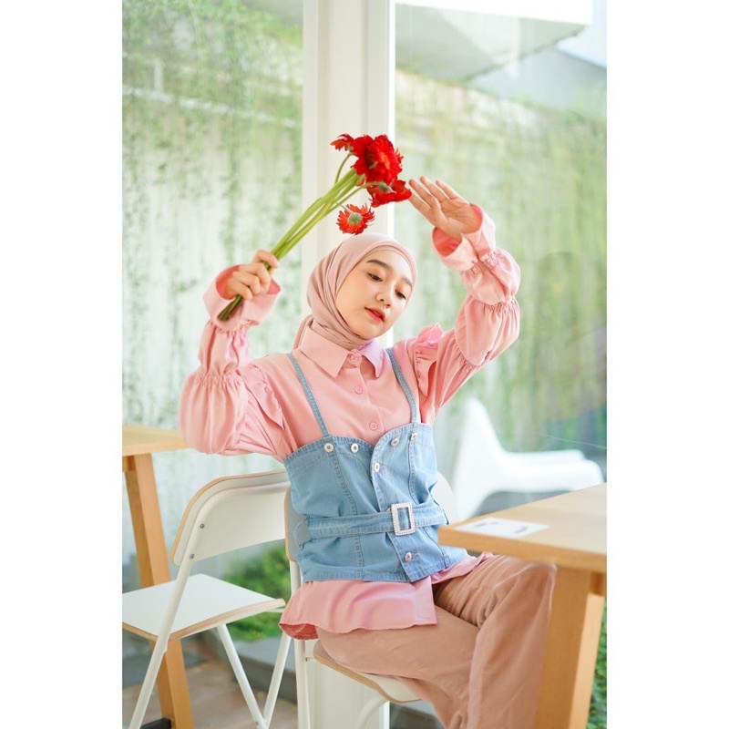 Set Vest Remaja Kekinian Setelan Vest Jeans Wanita Terbaru Inner & Vest Cewek Outfit Korea Termurah