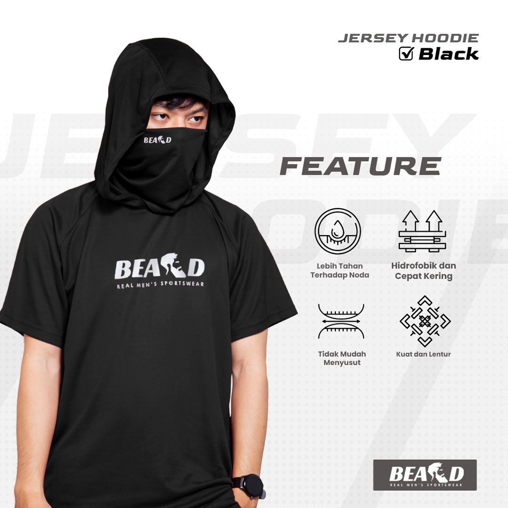 Baju Kaos Pria Beard Kurta Jersey Drift Olahraga  Lari, Jogging Hoodie Menyerap Keringat Pakaian Lari Nyaman Dan Kekinian