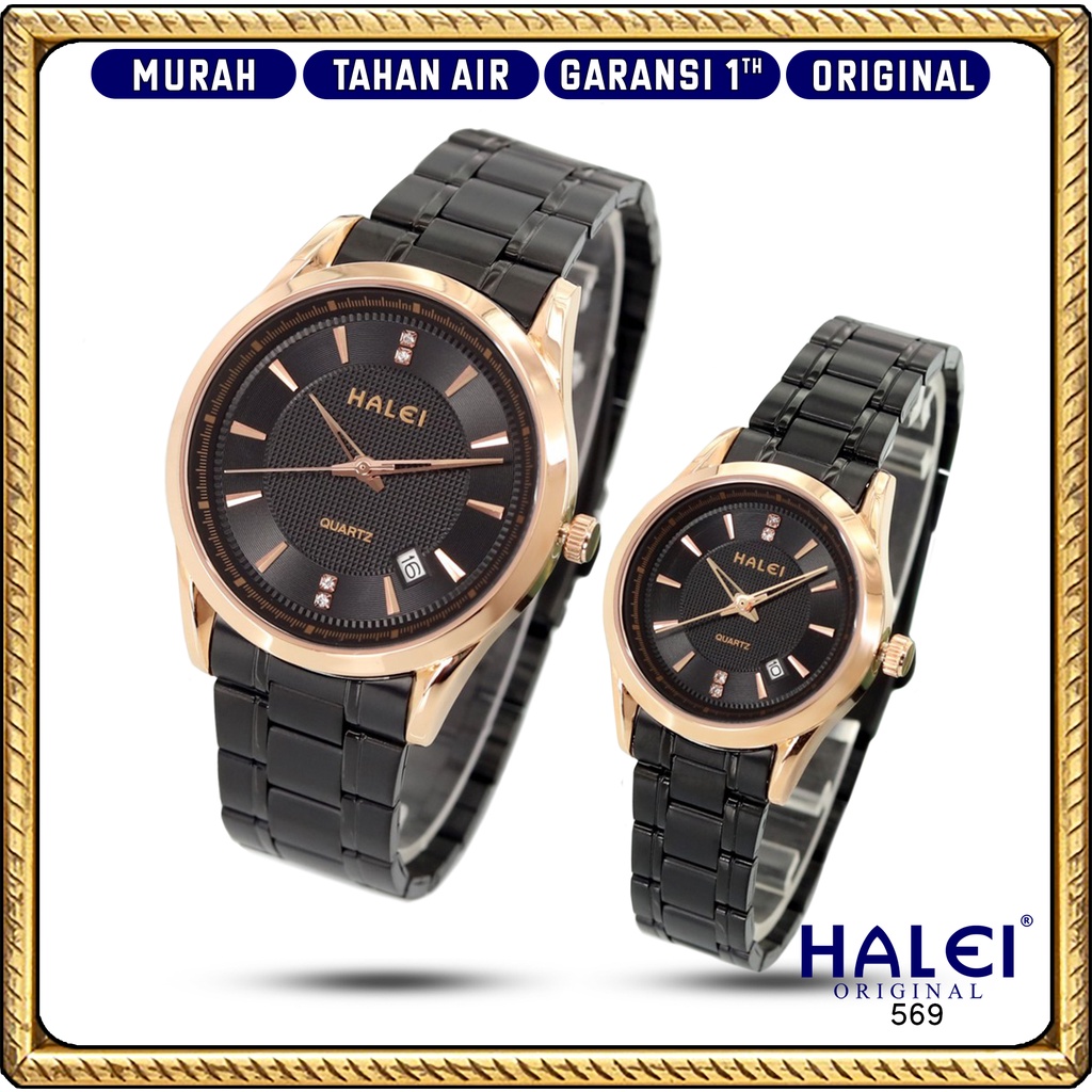 Premium (RRW) #Jam Tangan Halei ORI #Garansi 1 Tahun #Jam Tangan Rantai Couple Bulat Ada Tanggal