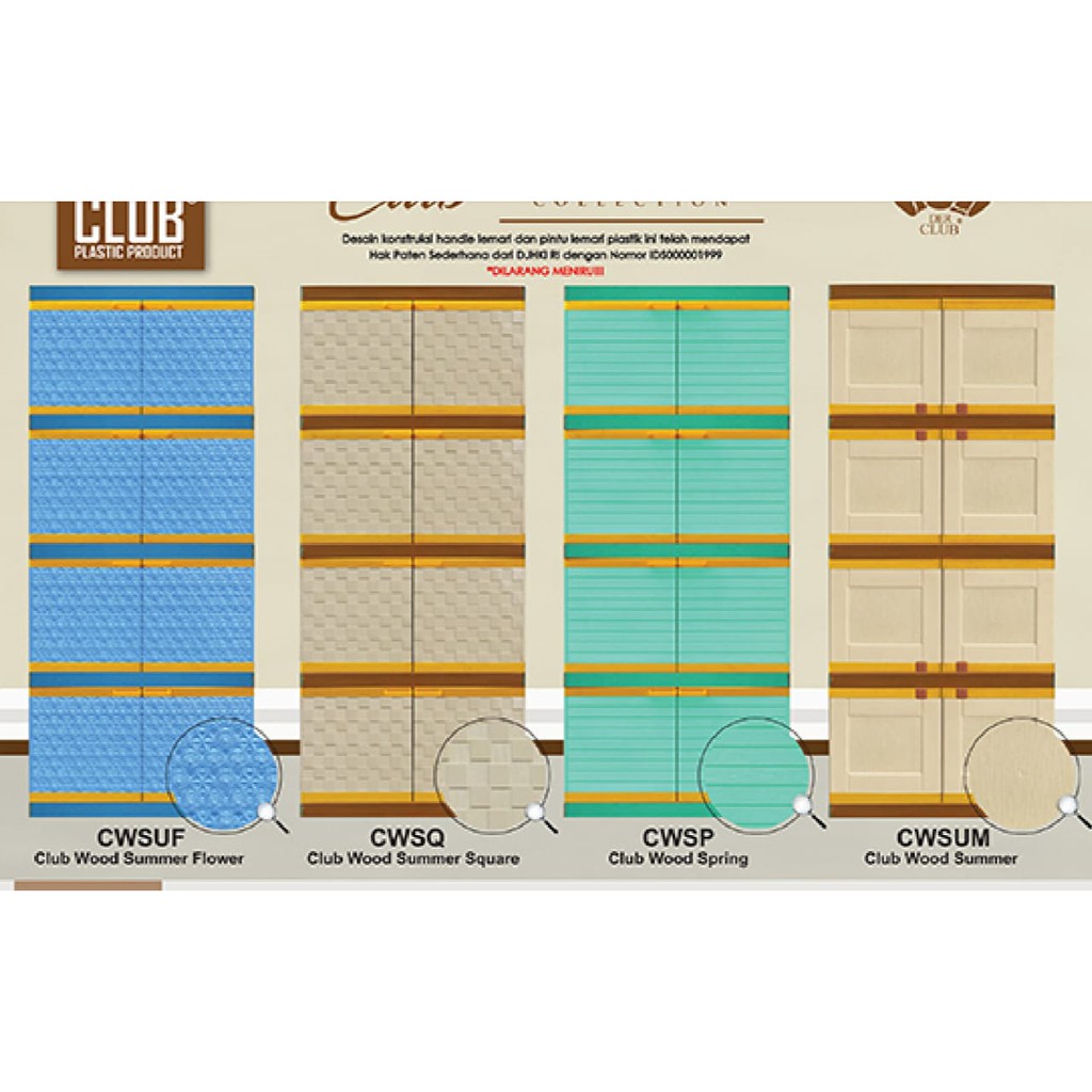 Lemari Plastik Susun 4 CLUB ( POLOS / BONEKA KECIL )
