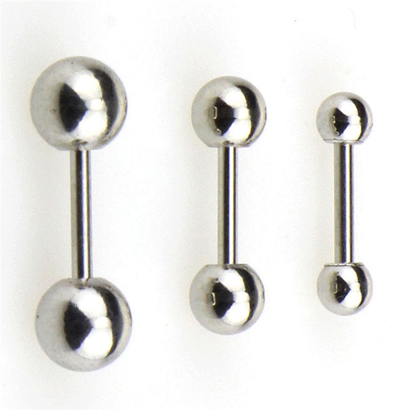 Anting Stud Tindik Tulang Rawan Bentuk Barbell Bahan Stainless Steel