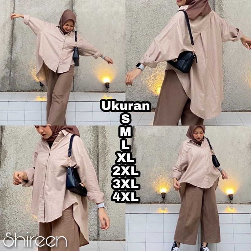 Premium Series SHIREEN  Kemeja Linen Big Size Ukuran Size S M L XL 2XL 3XL 4XL XXL XXXL  XXXXL 2L 3L 4L 5L  Atasan Blouse Wanita Jumbo Atasan Big Size Kemeja Kerja Korea Over Size