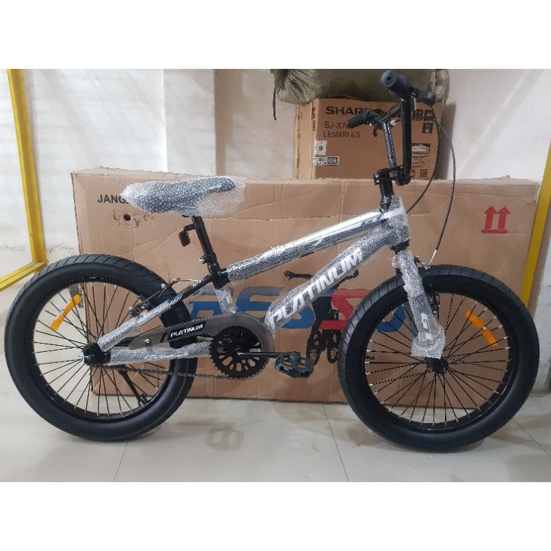 Jual Sepeda BMX 20 inch PLATINUM ( BAN JUMBO 3.0 ) ( Warna Hitam