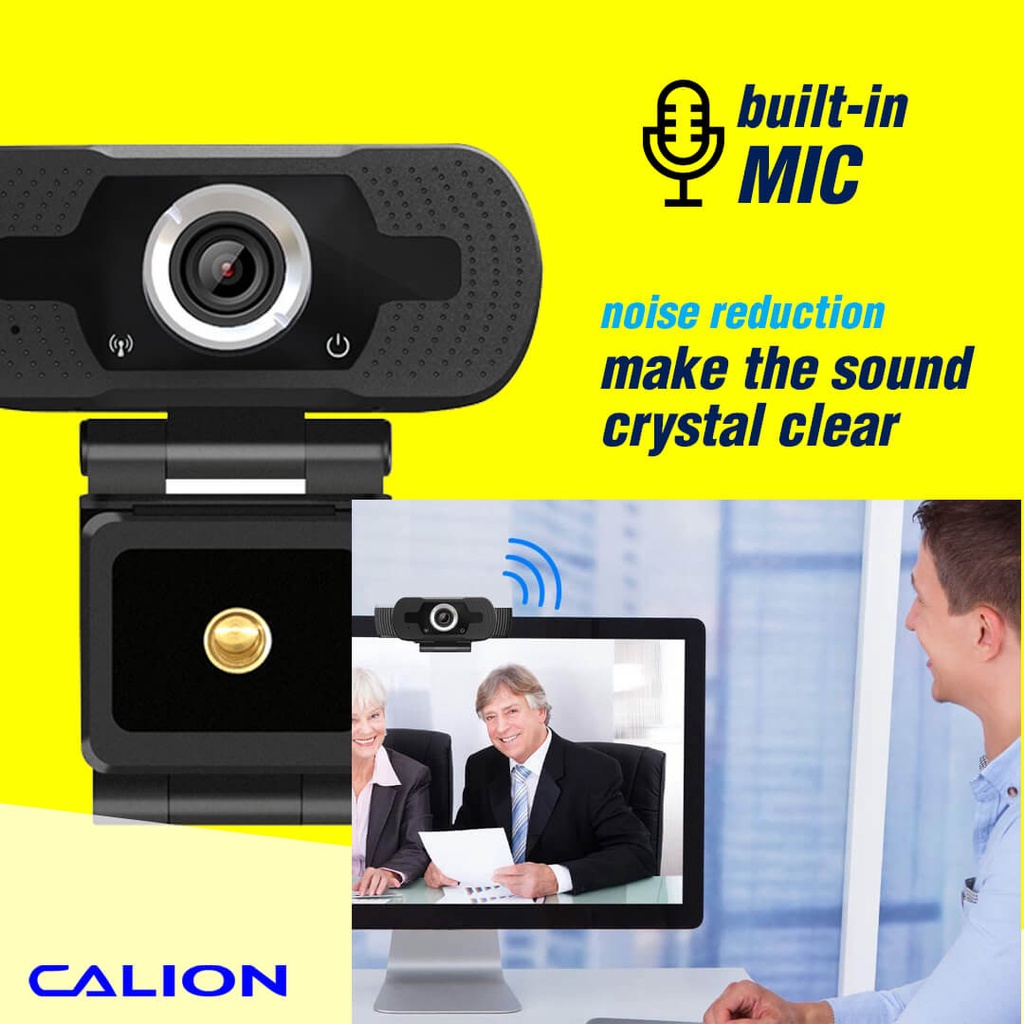 Webcam PC Laptop Full HD 1080P FREE Tripod | Web Camera USB Mini | Kamera Web Cam Calion CAL-2006WA