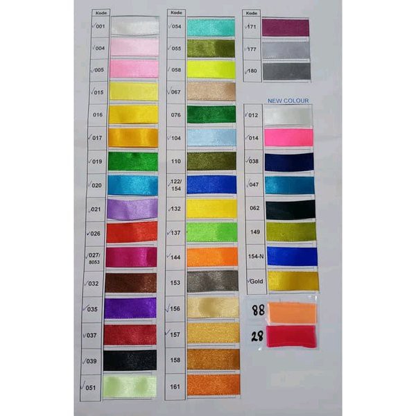 

Terbaru Pita Satin 1' (lebar 2,5 cm) - GROSIR