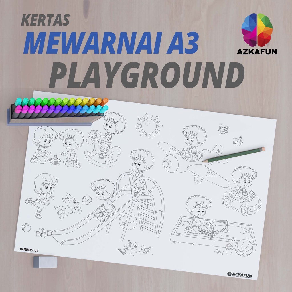 

Kertas Mewarnai A3 PLAYGROUND - Mewarnai anak tempat bermain