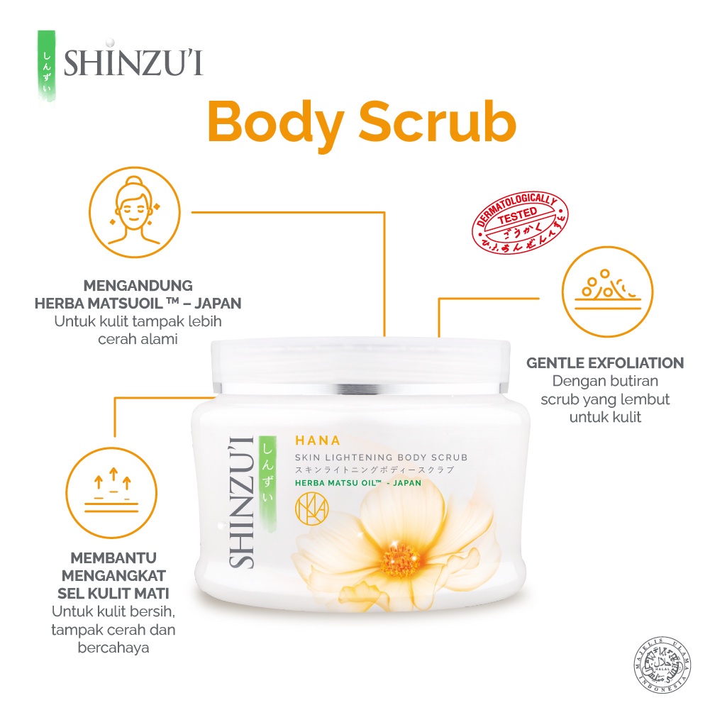 ⭐️ Beauty Expert ⭐️ Shinzui Body Scrub Skin Lightening 110g 200g - Body Scrub Shinzui Scrub Matsu Sakura Kensho Kirei Myori Hana