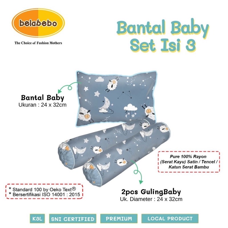 Belabebo Bantal/Guling Baby set isi 3