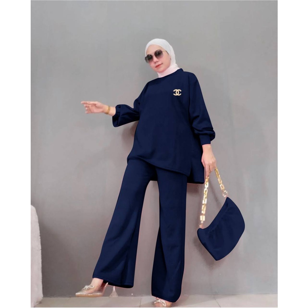 ELDE 12 - SET RONA (XL - XXL - XXXL) JUMBO BAHAN KNIT IMPORT TEBAL + CELANA, NO BROSS