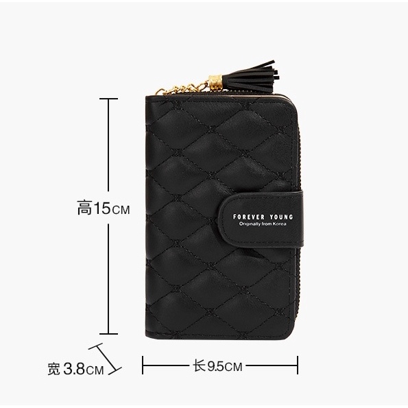 DOMPET LIPAT WANITA KECIL KULIT HITAM CARNIOLA IMPORT WA400B5 MINI PREMIUM SLOT KARTU FASHION UANG PENDEK CEWEK KOREA KEKINIAN REMAJA MURAH SIMPLE LUCU
