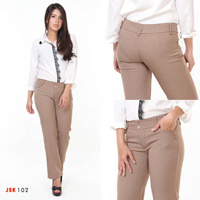 Celana Panjang Kantor Bahan Grasela Import Korea Wanita Modis Trendy Fashionable Original Product