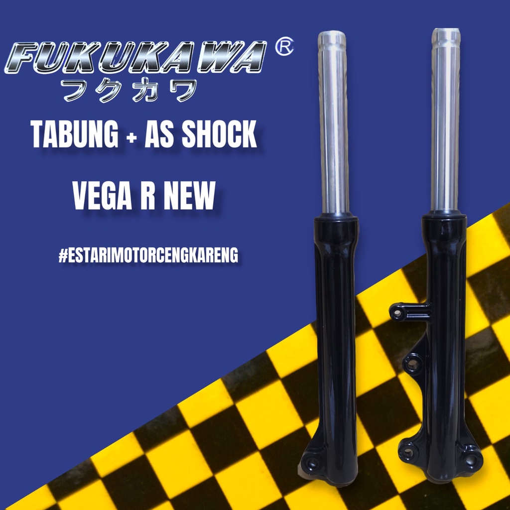 AS SHOCK SOK DEPAN TABUNG KOMPLIT VEGA R NEW HITAM FUKUKAWA SET 2PC