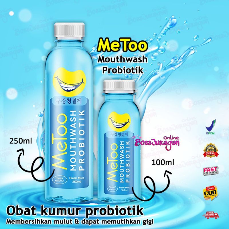 Pemutih Gigi Dan Pembersih Karang Gigi Obat Kumur Probiotik Metoo Mouthwash Fresh Mint Original