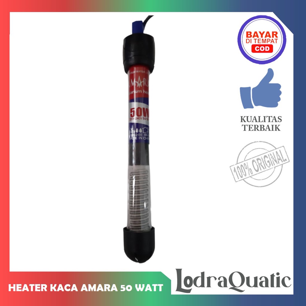 HEATER ATAU PENGHANGAT KACA AMARA HT-50 DAYA HEATER 50 WATT PENGHANGAT AIR AQUARIUM WATERHEATER AQUARIUM