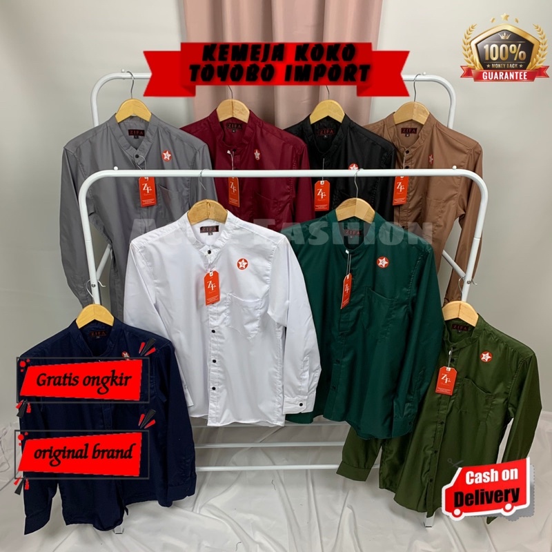 Kemeja Koko KEMKO Toyobo IMPORT Kurta Baju Koko Muslim Dewasa Laki Laki Cowok Lengan Panjang