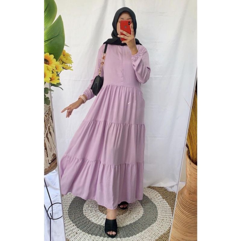 AMARA HOMEY DRESS MAXY / BASIC BASIKA HOMEY DRESS RAYON-Lilac