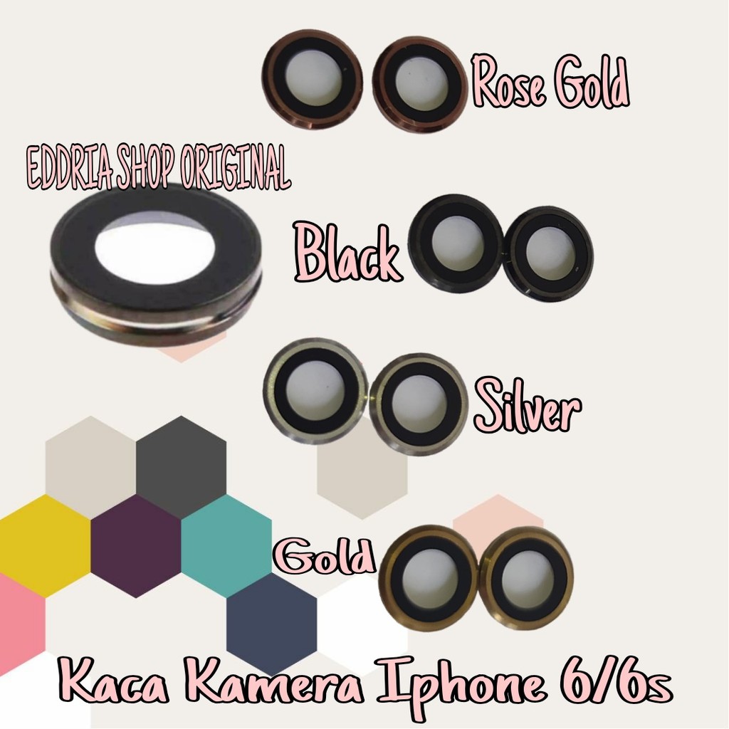 LENSA KACA KAMERA BELAKANG IPHONE 6/6G/6S FULLSET RING ORIGINAL COPOTAN