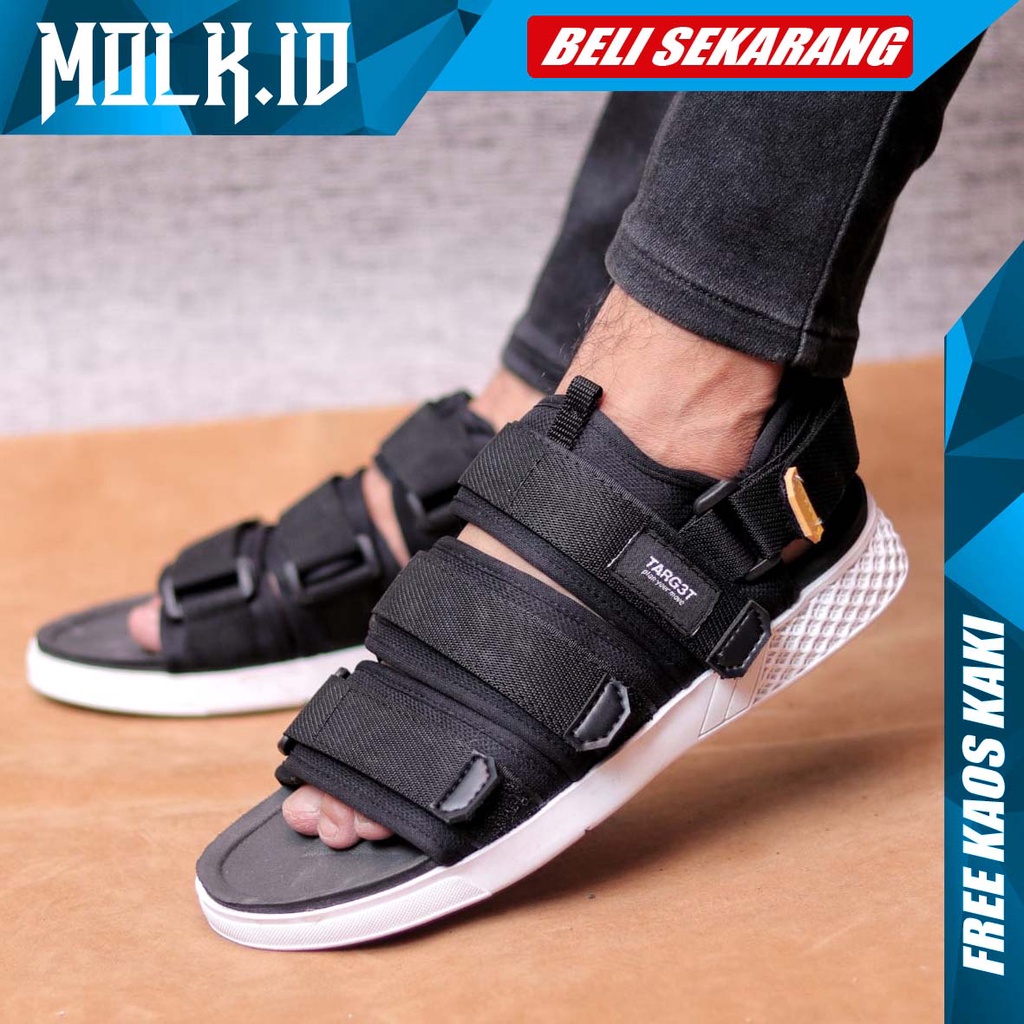 MOLK Sendal Kasual Pria Sendal Pria Hitam Original Sandal Gunung Simple Trendy Kekinian Main Gaya ANTI sLIP Murah