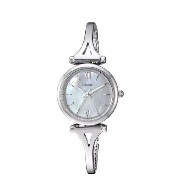 Nwt Jam Tangan Wanita ES4501 ES 4501 Carlie Mini Mother of Pearl Dial Stainless Steel Original
