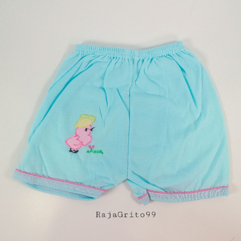 celana pendek bayi warna aplikasi Isi 1 Lusin / 12 pcs celana kotak Bayi / Celana warna halus baby motif Aplikasi - Grosir